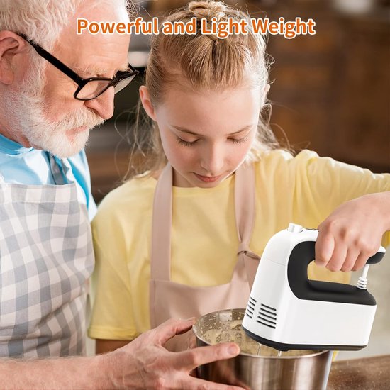 Digitale Handmixer - Elektrische Garde - Bakken En Mixen - 9 Snelheden Turbo - 400W Motor - Wit — afbeelding 4