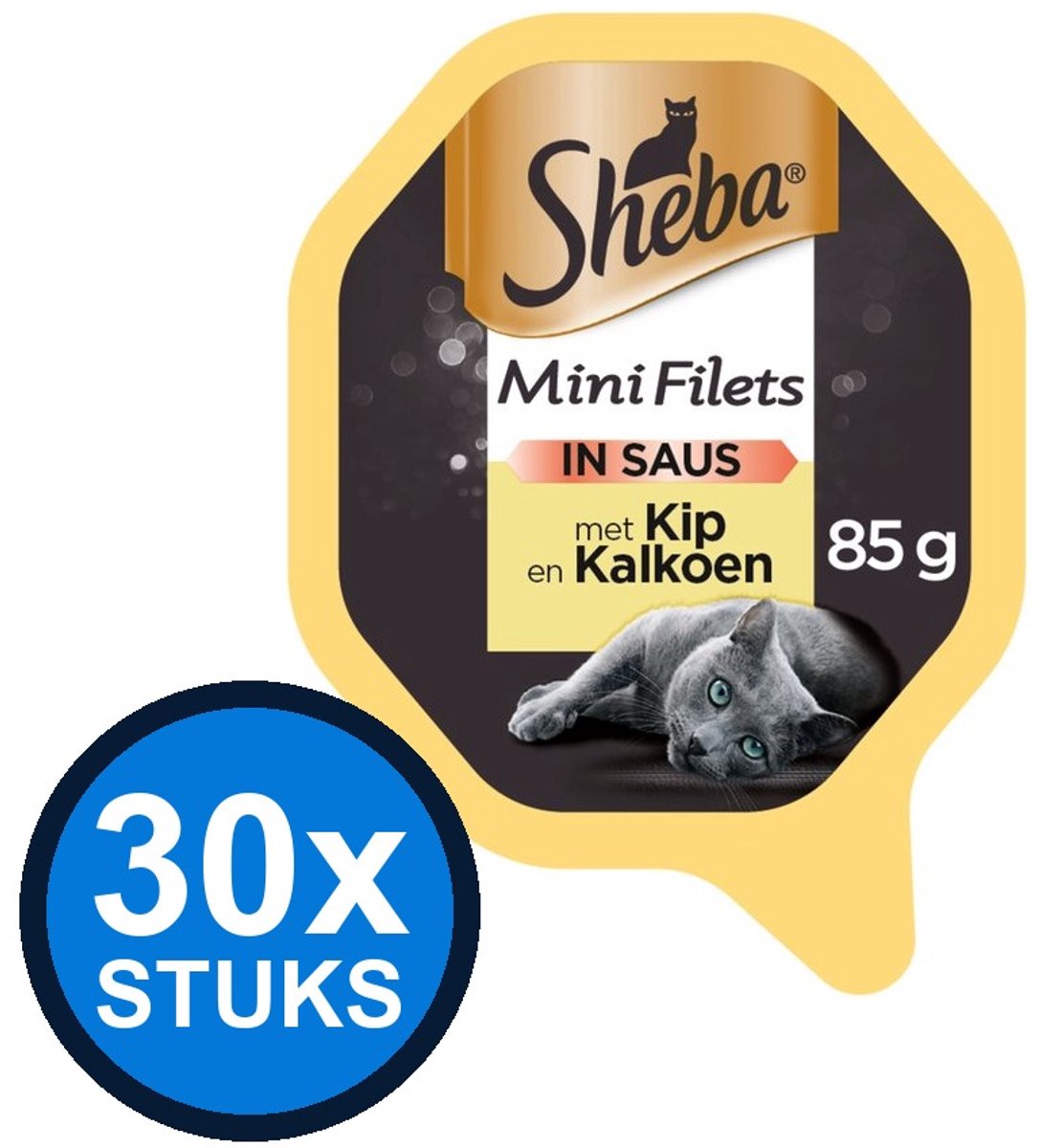 Sheba Sheba - Mini Filets Kip & Kalkoen - Kattenvoer Natvoer - 85g