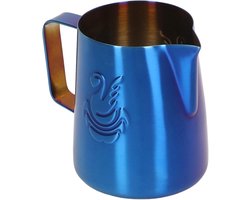 Melkopschuimerkan - Opschuimbeker - Latte Art Maken - Adelaarsuitloop - 380 ml - Blauw