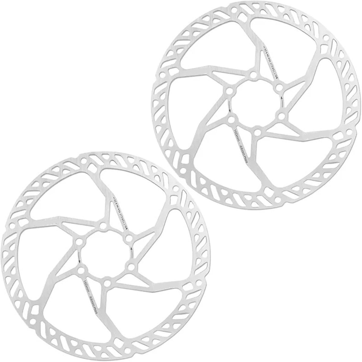 Fiets Schijfremrotor - MTB remschijf - Fietsen Onderhoud - CNC gesneden ontwerp - 160mm - Zilver