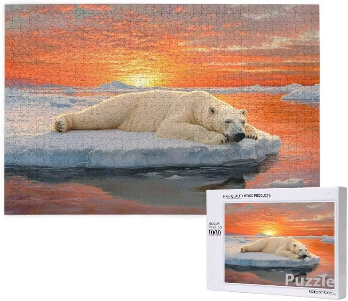 Legpuzzel 3000 stukjes - Grote puzzel - Ontspanning thuis - Uniek gesneden stukjes - 122x81cm - Gletsjerpatroon