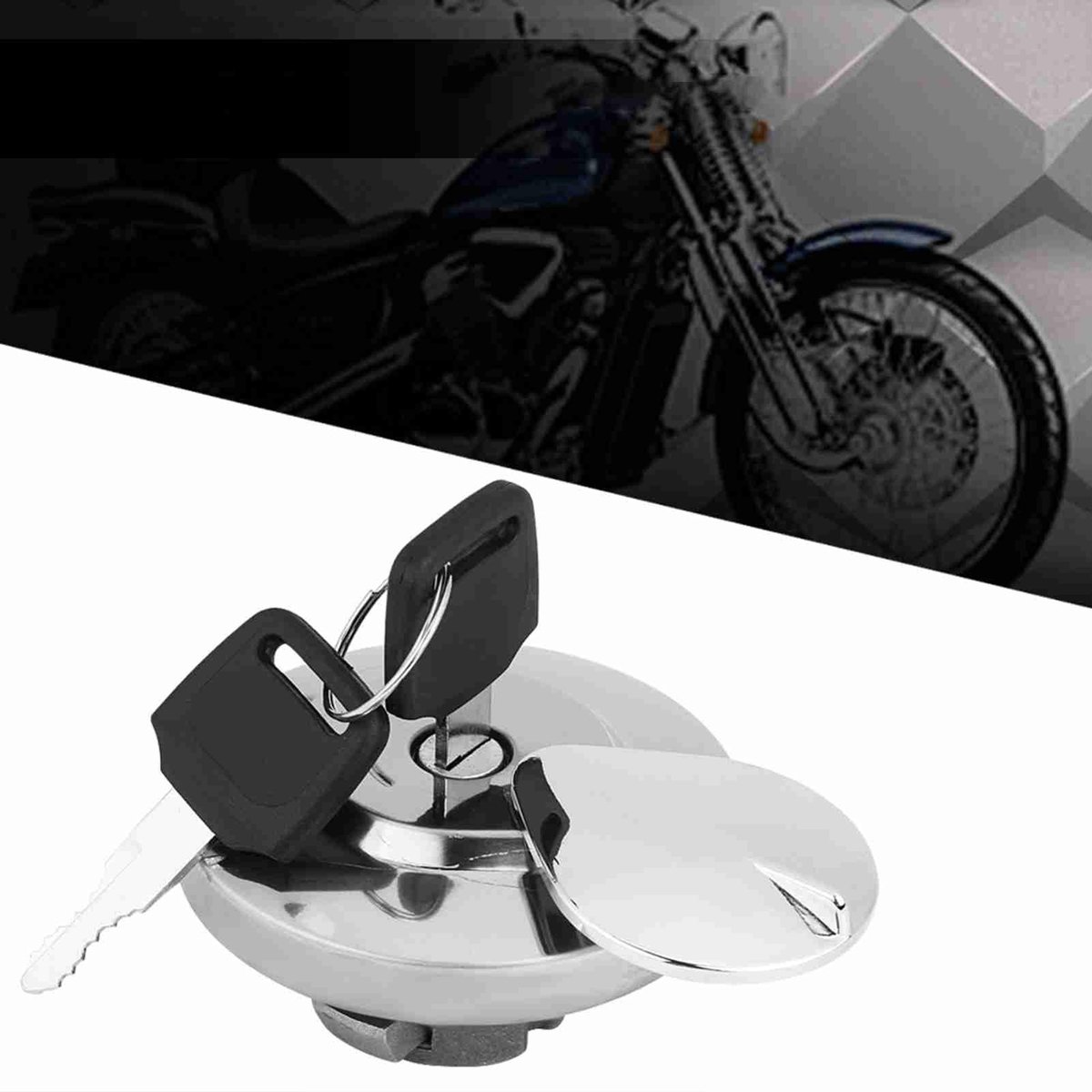 Dailygoods- Brandstoftankdop Gloednieuw - Tankdeksel - Gelegeerd Staal - Compatibel met Shadow VT750 - Inclusief 2 Sleutels - Diameter 7 cm