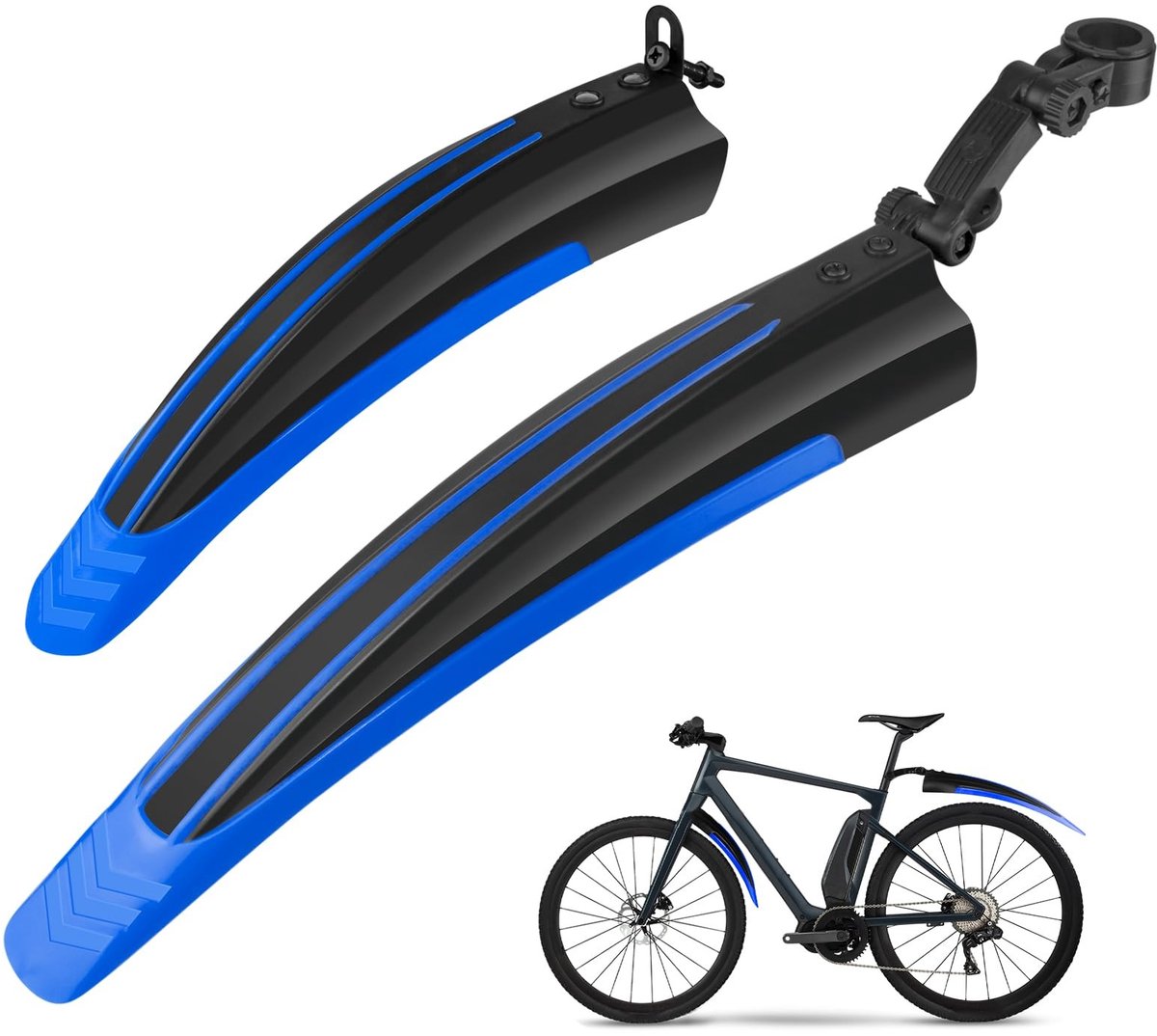 Dailygoods - Verstelbare Spatbordset voor Mountainbike en Racefiets - Voor en Achter