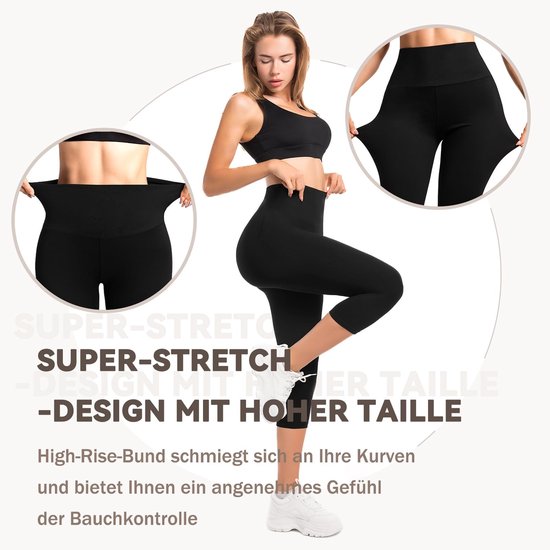 Dailygoods- Dameslegging Hoge Taille - Capri Sportlegging - Sportkleding met Zakken - Yoga/Fitness - Vrije Beweging - Lichtgewicht Materiaal - Sportbroek van Dailygoods — afbeelding 2