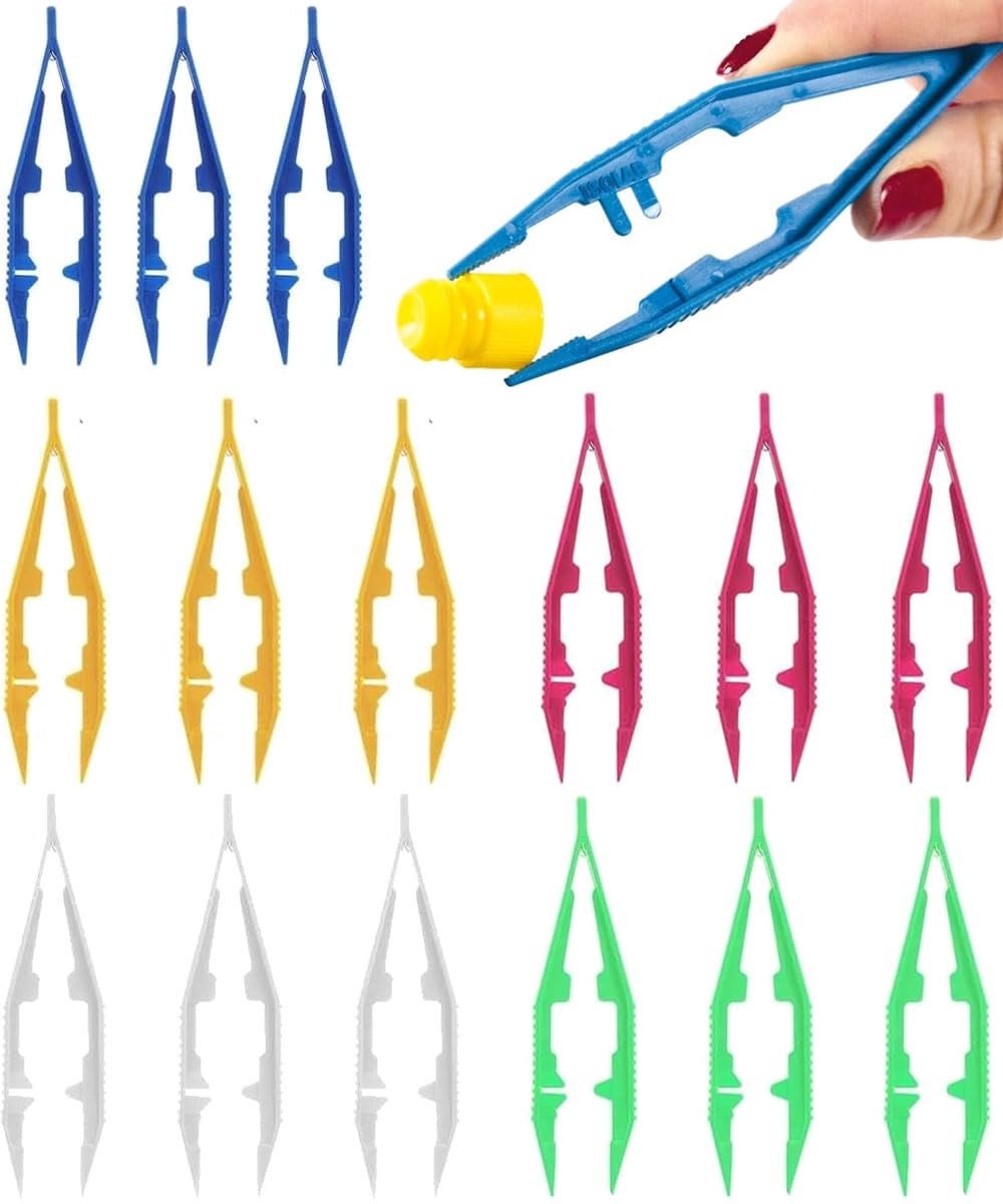 Dailygoods- Pincet Set 15 Stuks - Antistatisch - Kunststof - Kralen - Knutselen - Taps Toelopen Uiteinden - Knutselpincet