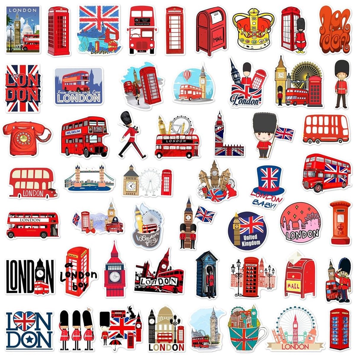 Dailygoods- Stickerset 50 stuks - Vinyl Stickers - Waterdicht - Uniek Design - Voor Laptop/Skateboard/Fiets - Lange Levensduur - Vinylstickers