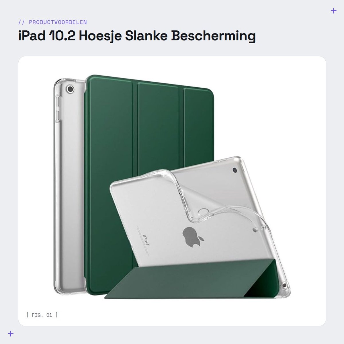 Dailygoods - iPad 10.2 Hoesje - Slanke Bescherming - Zachte Matte Achterkant - Automatisch Waken/Slapen - Geschikt voor iPad 9e/8e/7e Generatie - Denn...