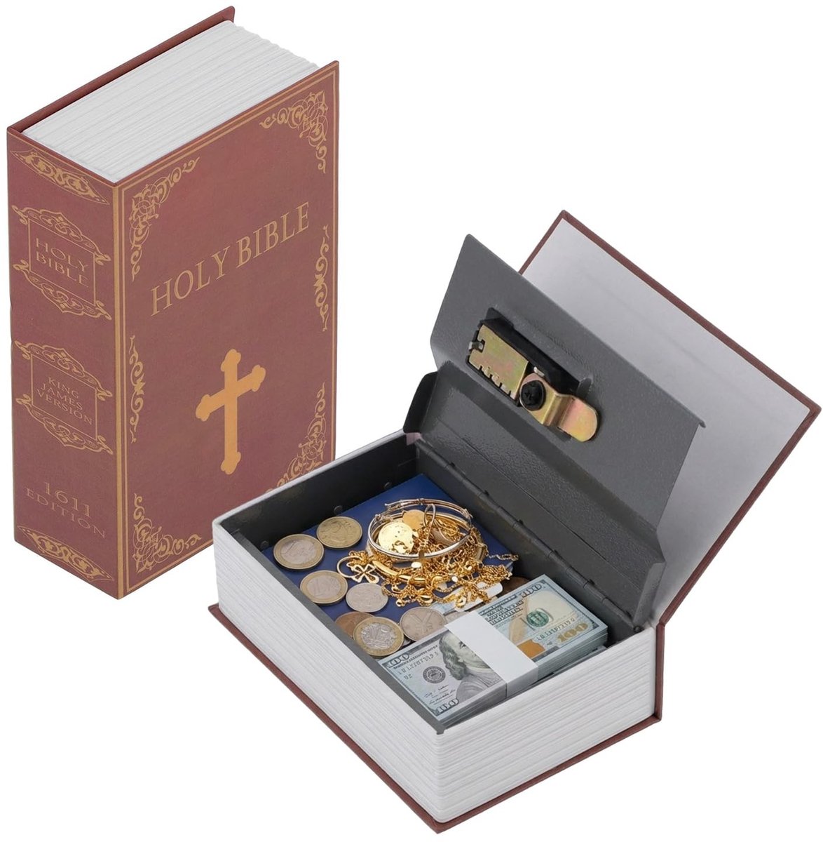 Dailygoods- Boekkluis met Cijferslot - Verstevigd Staal - Verborgen/Vergrendelbare Kluis - Discreet Boekenontwerp - 18 x 12 x 5,5 cm - Veilig voor Geld/Sieraden - Verstopkluis
