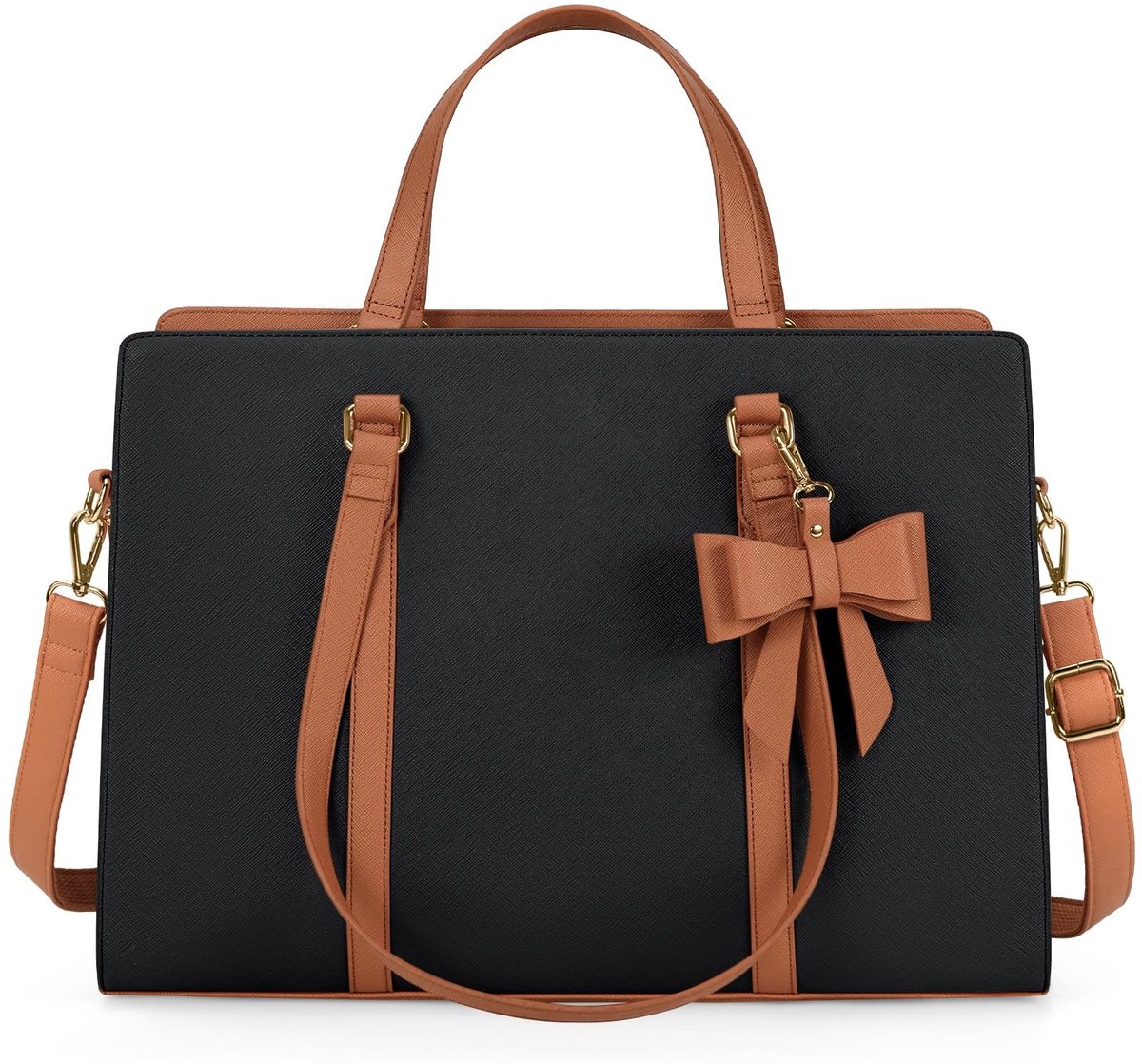 Dailygoods- Dameshandtas Hoge Kwaliteit - Schoudertas - Laptoptas 15,6 Inch - Werktas - PU-lederen Tas - Drie Vakken