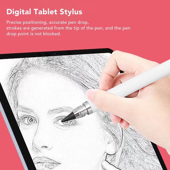 Dailygoods- Styluspen 3-in-1 - Universele Styluspen - Fijne Punt - Zeer Gevoelig - Touchscreen - 2 Vezelpunten - Touchscreenpen — afbeelding 2