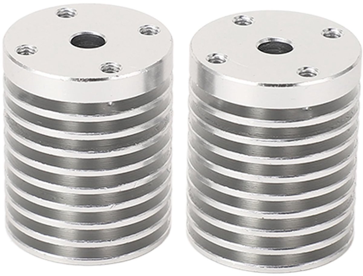 Dailygoods- Koellichaam V6 - Aluminium Koeler - 2 Stuks - Hotend Koellichaamset - 22 mm Buitendiameter - 26 mm Hoogte - Corrosiebestendig