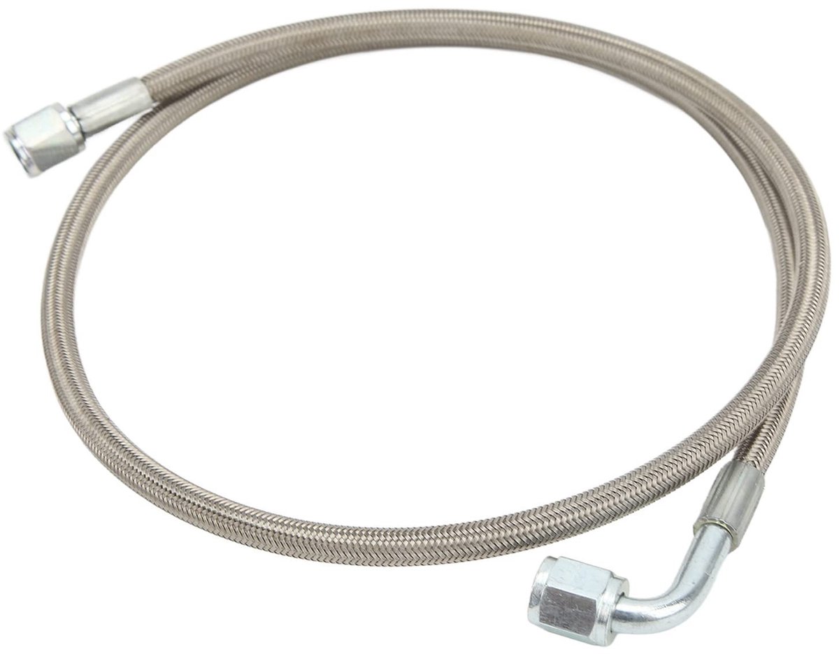 Dailygoods- Olietoevoerleiding 90 Graden - Turbo-olieleiding - Roestvrij Staal - Gevlochten - 12 Inch - Externe Turbocompressor - Turbo Slangen
