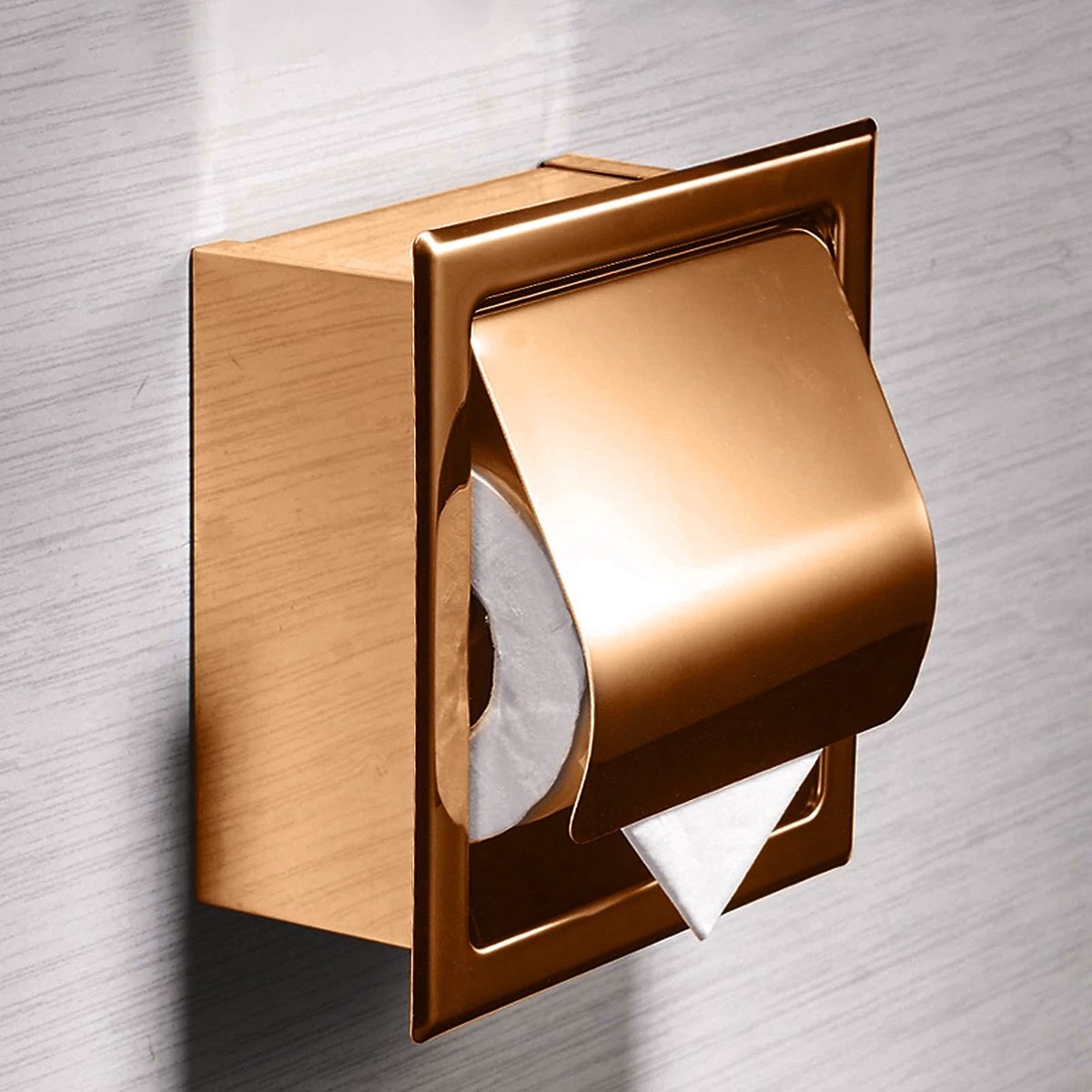 Dailygoods- Toiletrolhouder Roestvrij Staal - Wandmontage - Toiletrolhouder met Plankje - Reserve Rolhouder - Eenvoudig Design - 16x16cm - Wc-papierhouder