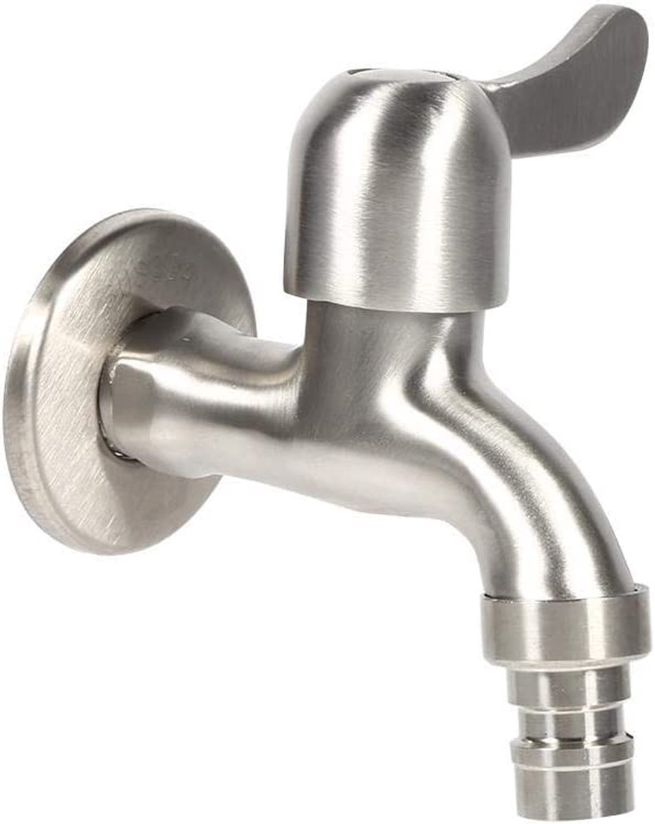 Dailygoods - 304 roestvrijstalen tuinkraan - Muurmontage - Eenvoudig te installeren - Tuin en balkon - Duurzaam materiaal - Geschikt voor buitengebruik