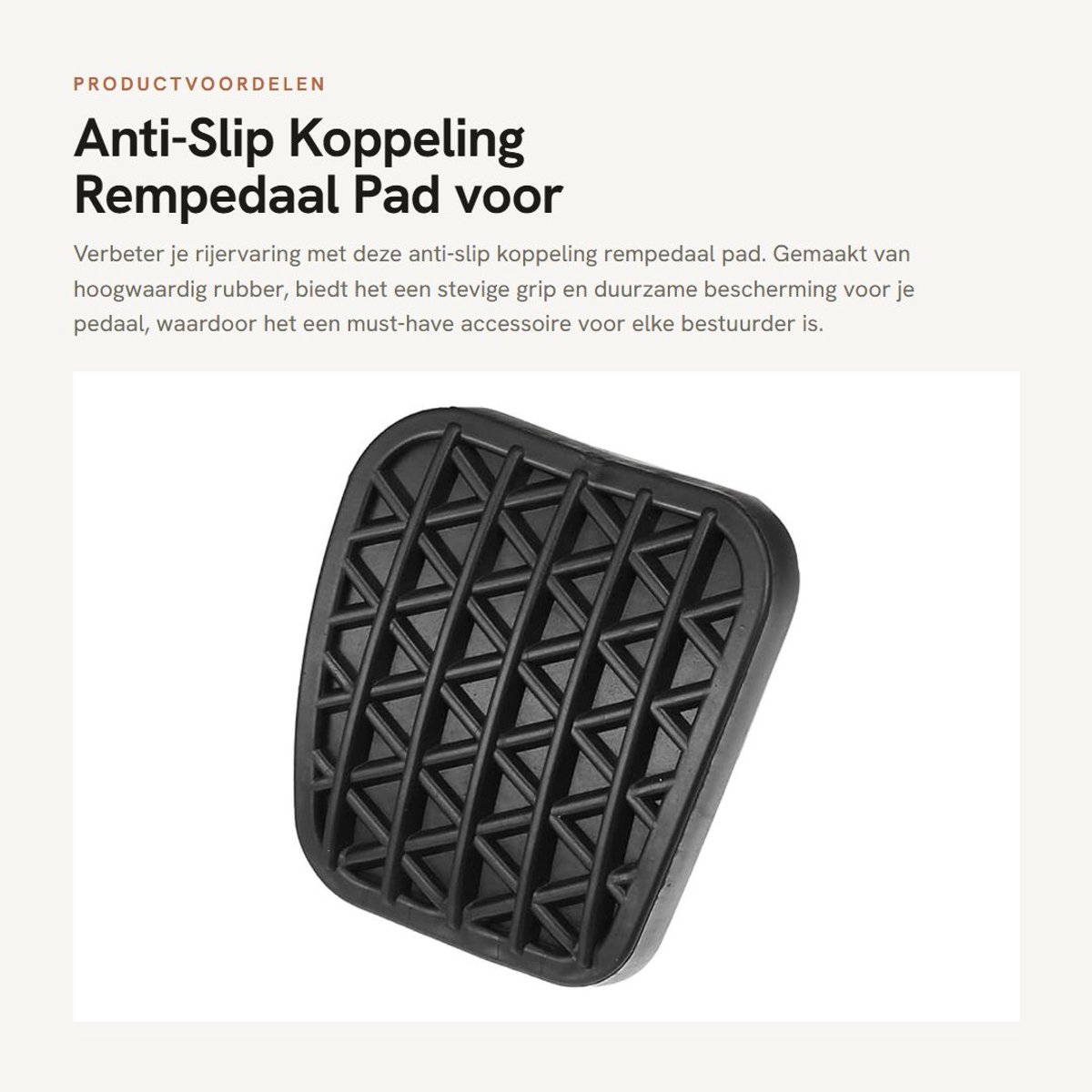 Dailygoods- Rempedaal Pad Antislip - Koppeling Pad - Rubber - Zwart - Geschikt voor Vauxhall - Afmetingen 6 x 6,5 cm - Koppelingspad