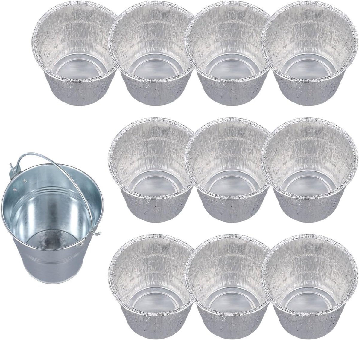 Vetemmer Liner Set Grill Accessoires Outdoor Koken Eenvoudig Wegwerp Systeem 10 Stuks Zilverkleurig