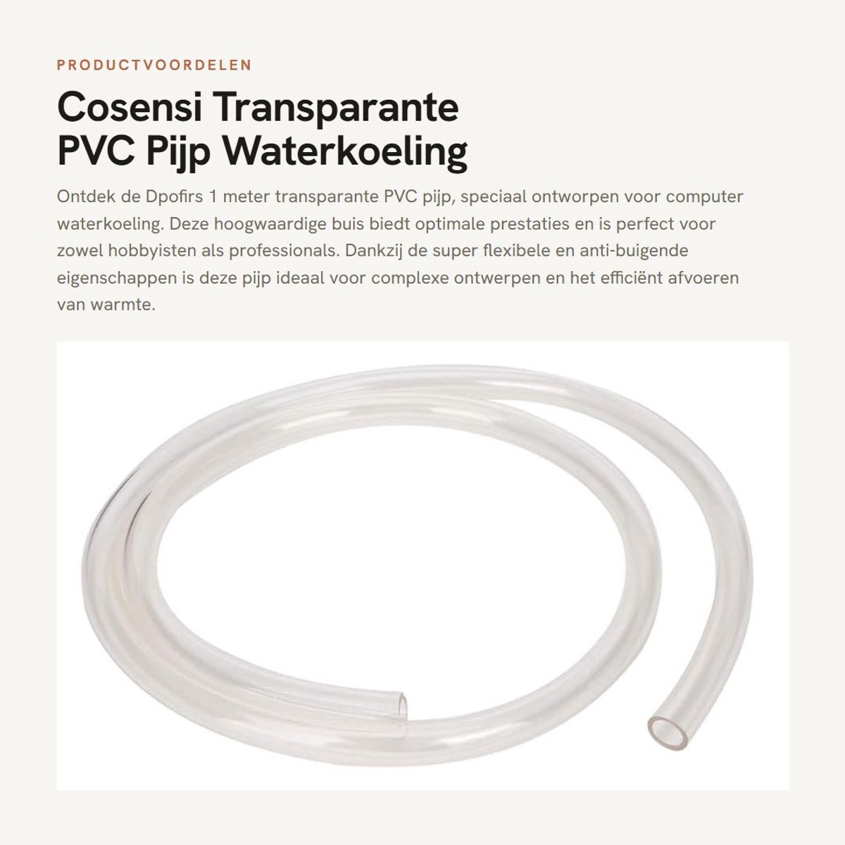 Dailygoods- Transparante PVC Pijp - 1 m/3,28 voet - Super Flexibel - Waterkoeling - Hoge Transparantie - Anti-aging - Waterkoelpijp