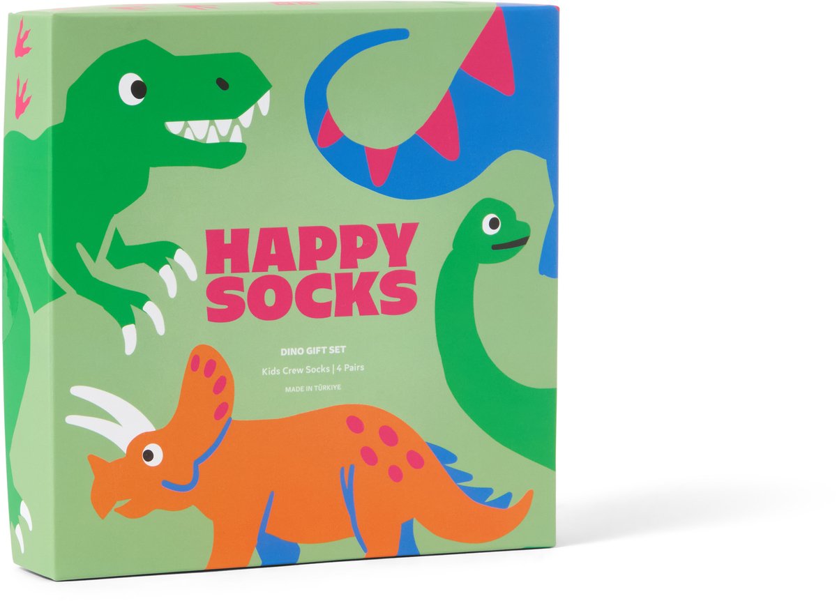 Happy Socks - Kids 4-Pack Wild Dinos Socks Gift Set - Unisex - Sokken 4-6 jaar