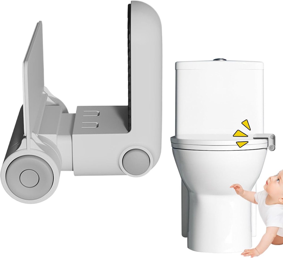 Baby toilet slot - Kinderslot deksel - Babykamer veiligheid - Duurzaam ABS materiaal - 16 x 15 cm - Wit