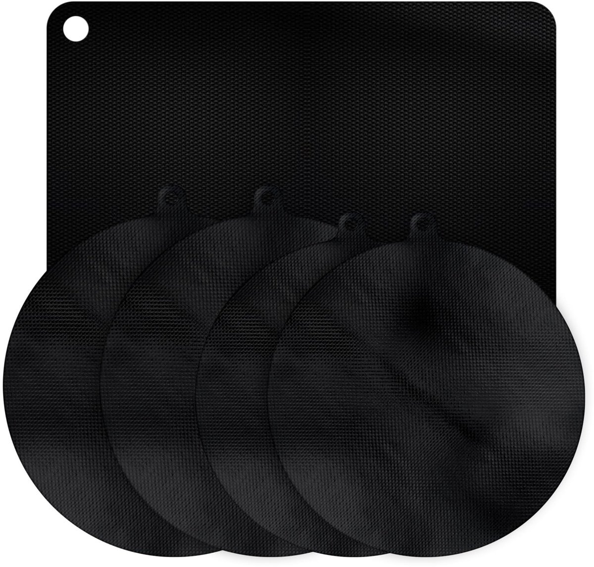 Dailygoods- Inductiebeschermingsmat 5-delige set - Hittebestendig tot 300°C - Siliconen - Antislip - Gemakkelijk schoon te maken - Dikte 0,7 mm - Kookplaatbescherming