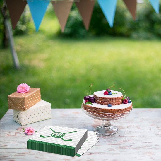 Wegwerpservetten 20 Stuks - Golfbal Club Ontwerp - 2-laags - 33 cm - Tafeldecoratie - Geschikt voor Verjaardag en Golftoernooi - Feestservetten — afbeelding 2