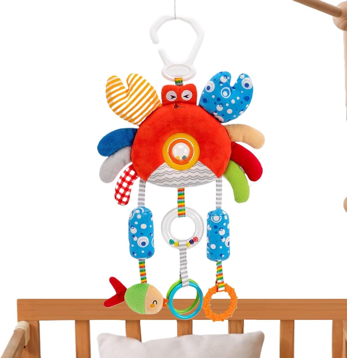 Kinderwagen Speelgoed - Activiteitenspeelgoed - Baby Ontwikkeling - Zintuiglijke Stimulatie - 29 x 28 cm - Multicolor