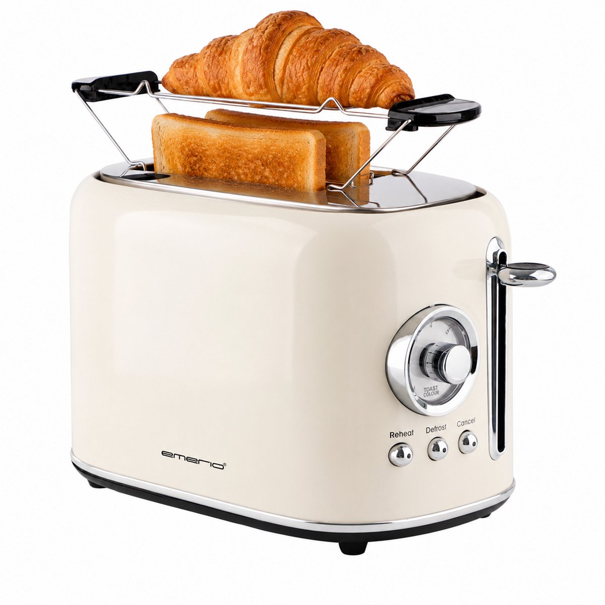 Emerio Retro Broodrooster - 800W Toaster - TO-133281.1 Creme