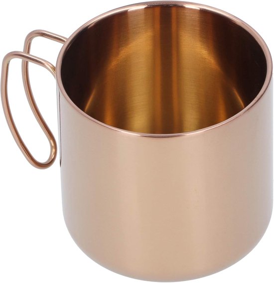 Geïsoleerde Koffiebeker - Theemok Drinkbeker - Warme Koude Dranken - Ergonomisch Handvat - 400 Ml - Rosé Goud — afbeelding 4