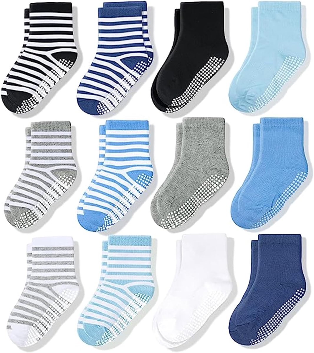 Babysokken - Antislip sokjes - Veilig Lopen - Zachte Katoenmix - 9 Paar - Multicolor