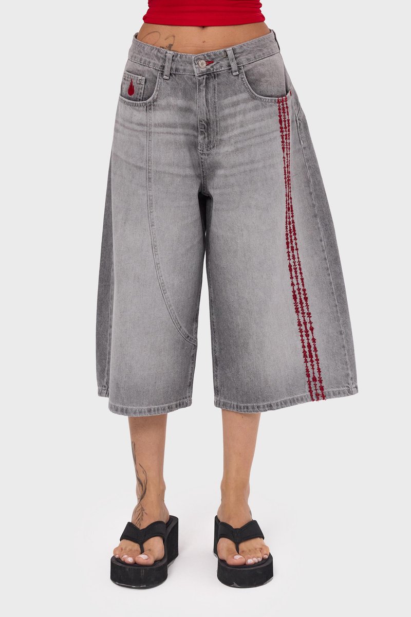 It's Basic - BERMUDA DENIM SHORT - ASH