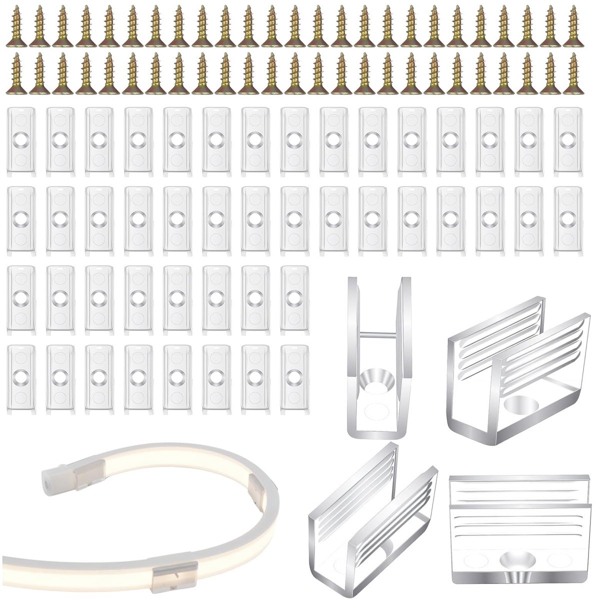 Solidchoice - Set van 50 Waterdichte Bevestigingsclips voor LED Lichtstrips