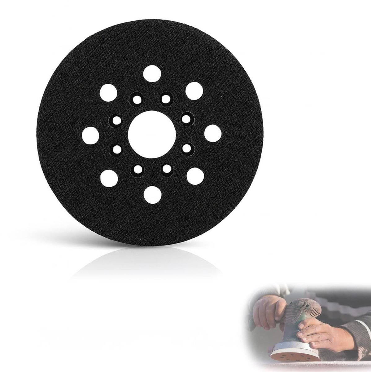 Solidchoice - 125mm Schuurdisc met 17 Gaten en Rubberen Buffer