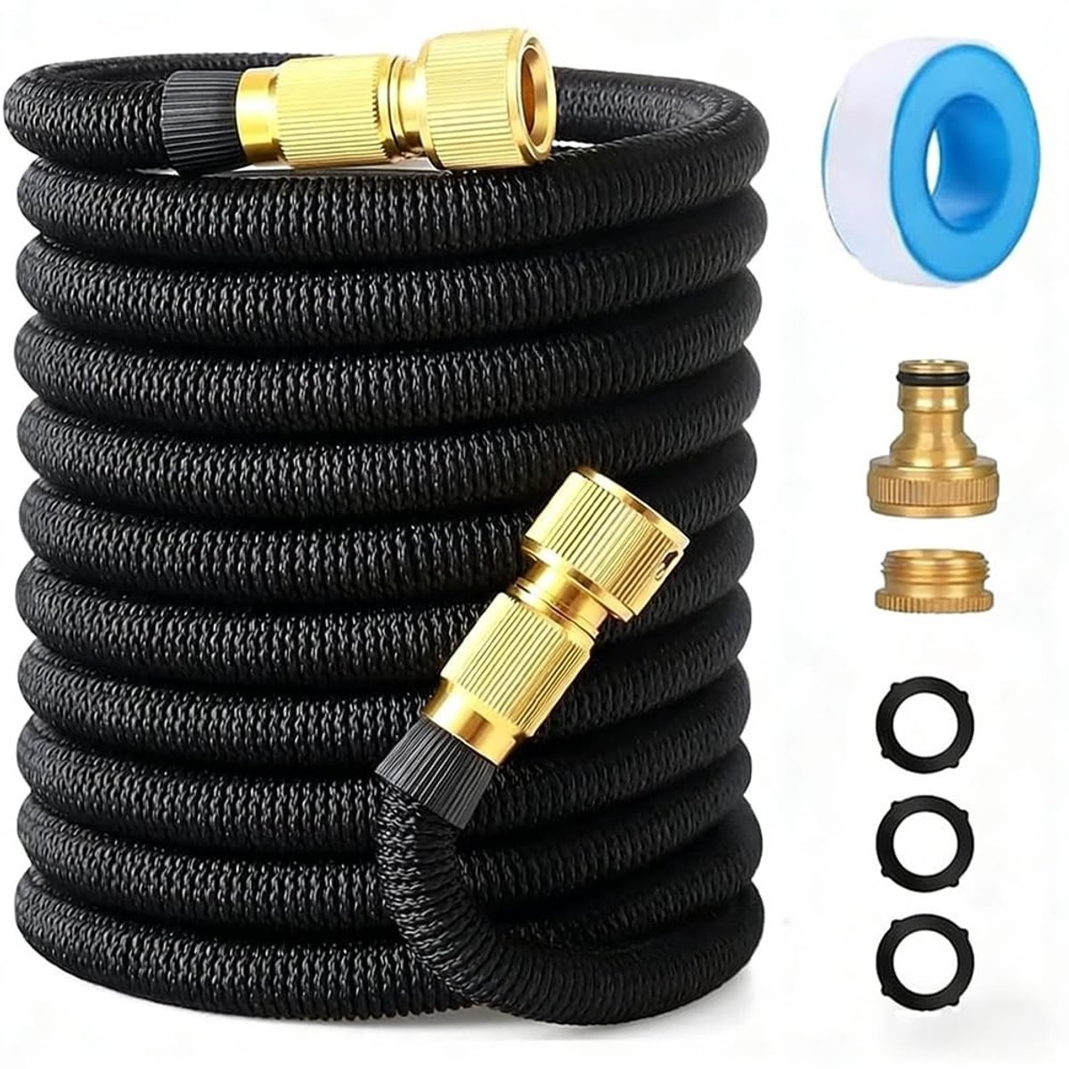 Solidchoice - 200FT Professionele Tuinslang met Messing Fittingen - Lekvrije Waterslang voor Tuin en Auto