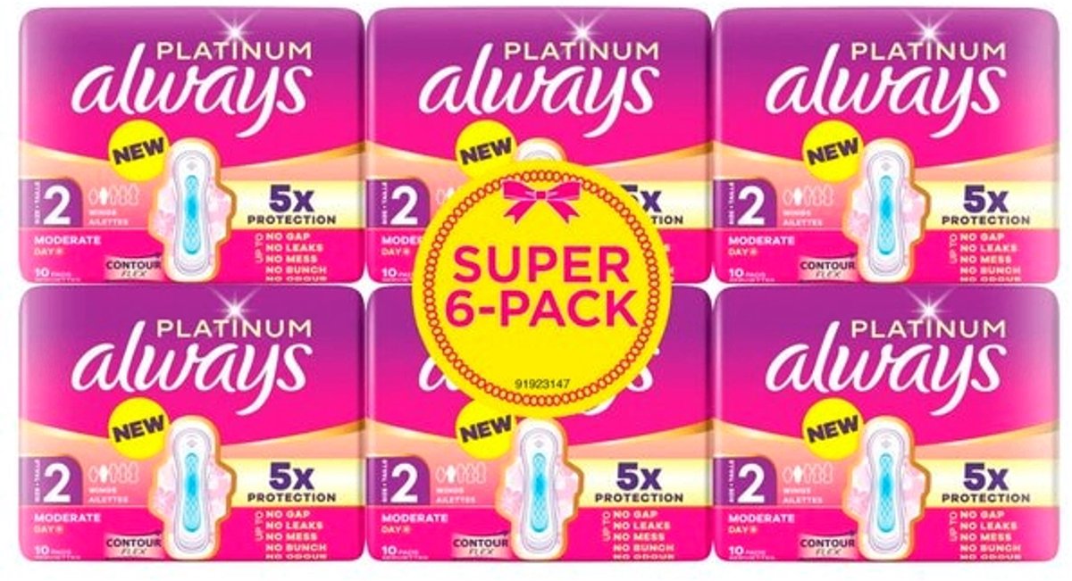 Always Platinum Maat 2 Maandverband (6 x 12 stuks)