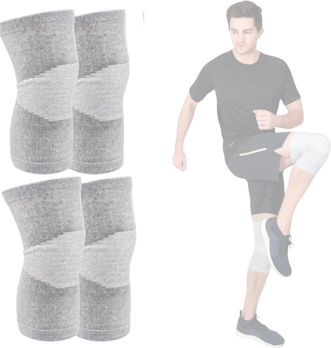 Zavio® Kniebandage Bamboe - Kniebrace Ademend - Sport Ondersteuning