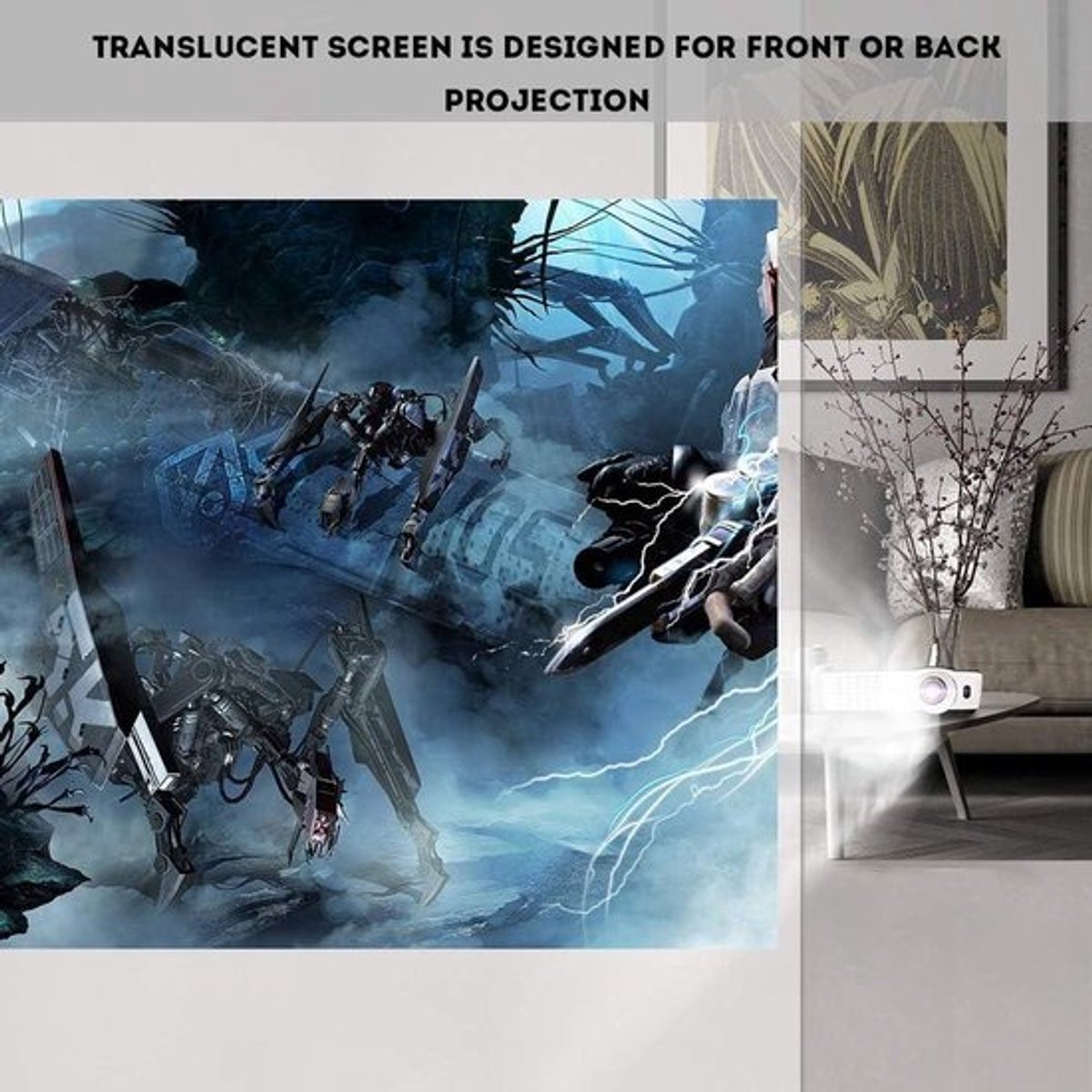 Draagbaar Projectiescherm voor Binnen en Buiten, Opvouwbaar 4K HD Projectiefilmscherm 16:9 Polyester Stof 100 inch.
