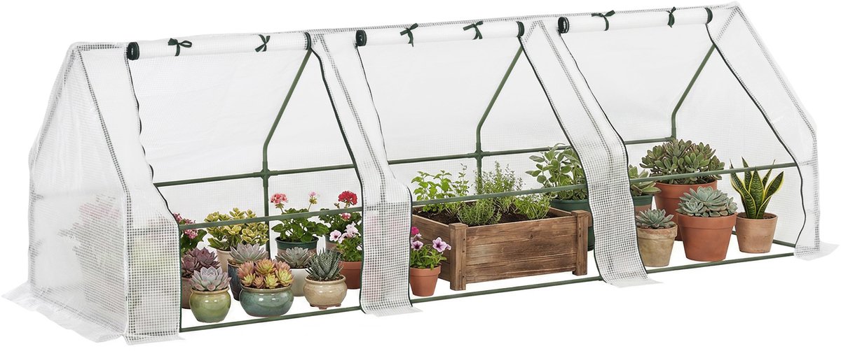 Outsunny Mini Kas - PE - 270x90x90cm - Wit