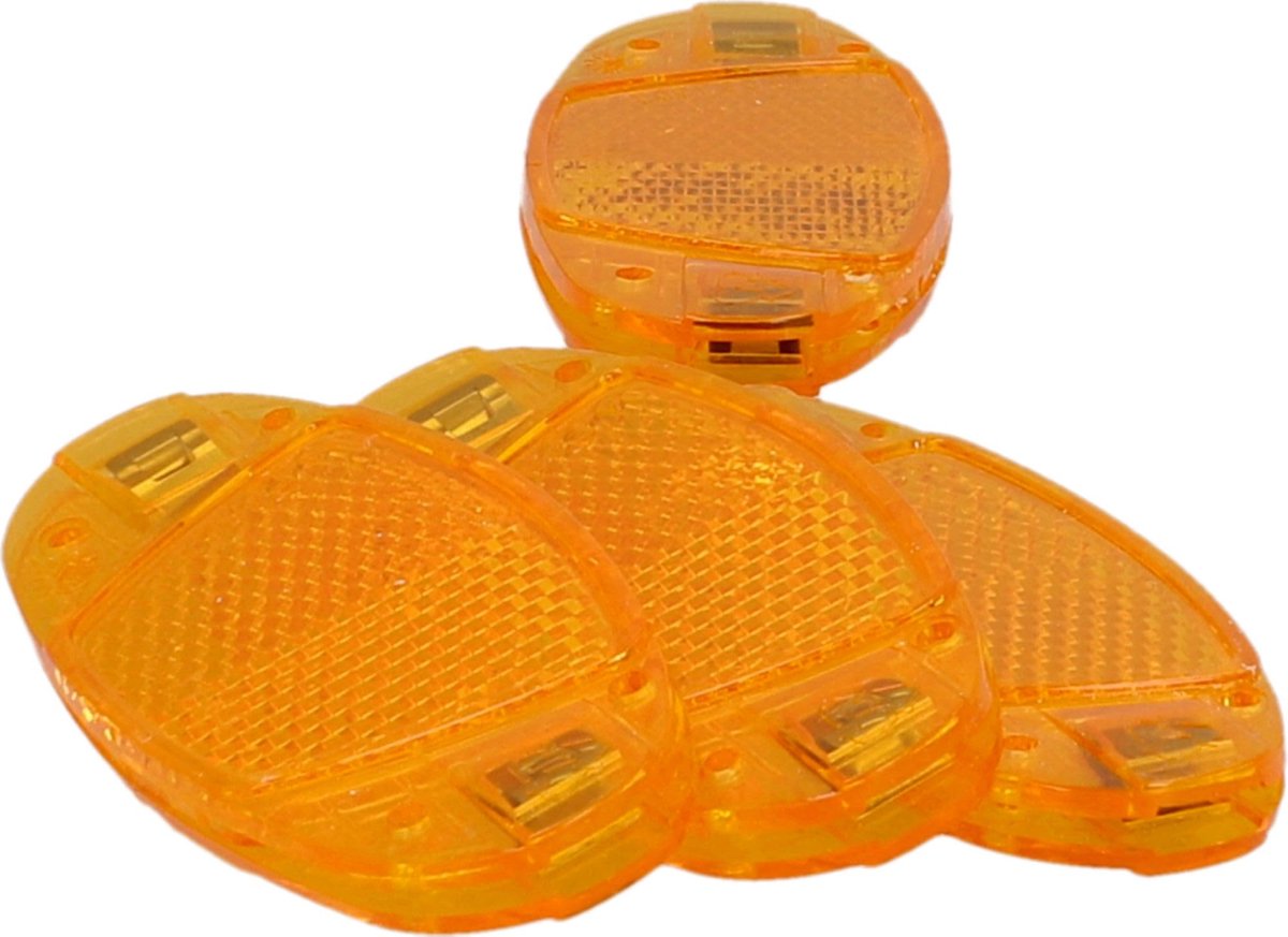 Fietsreflector Oranje/geel - Universele Reflector voor Fiets - Verhoogde Zichtbaarheid en Veiligheid in het Verkeer - Geschikt voor Stadsfiets, Mountainbike, Kinderfiets & Elektrische Fiets - Eenvoudige Montage