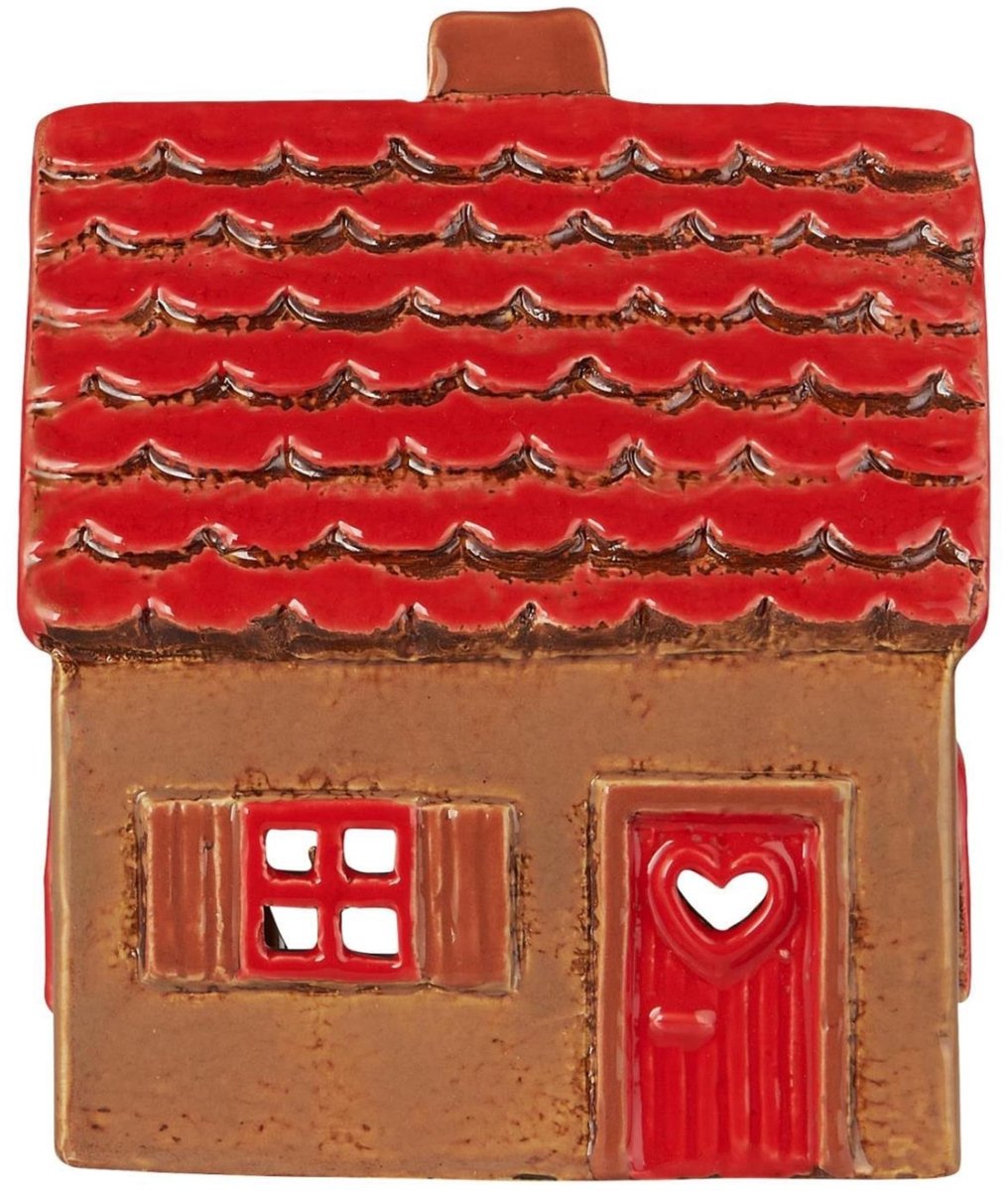 Solidchoice - Keramisch Lichthuis met Rood Dak en Deur