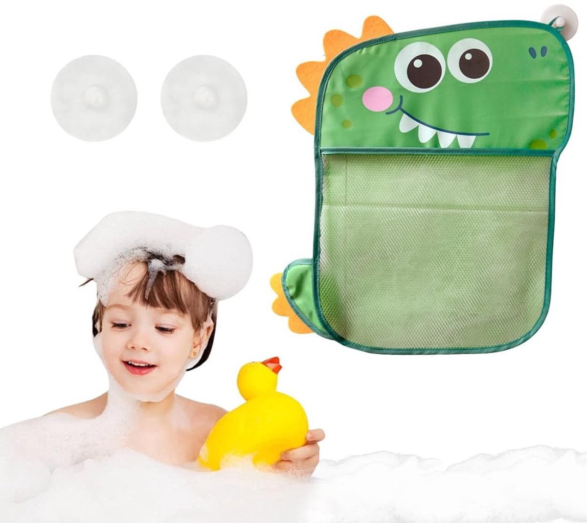 Solidchoice - Netvak voor badspeelgoed - Opbergzak - Schattig ontwerp - Meerkleurig - Badaccessoires - Voor baby en peuter - M