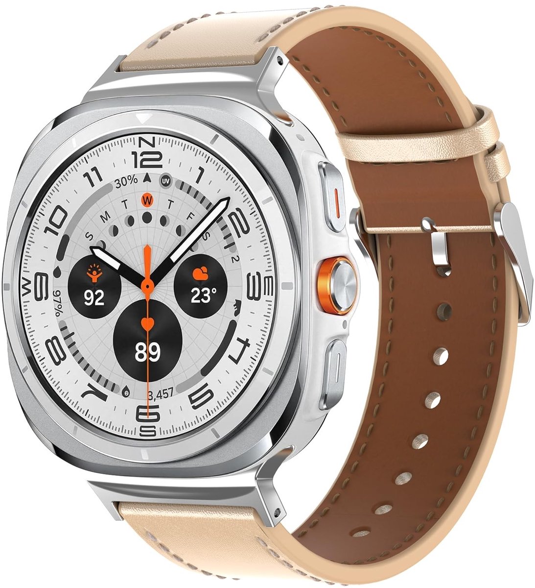 Solidchoice - Leren Armband voor Smartwatch - Voor Samsung Galaxy Watch Ultra 47 mm