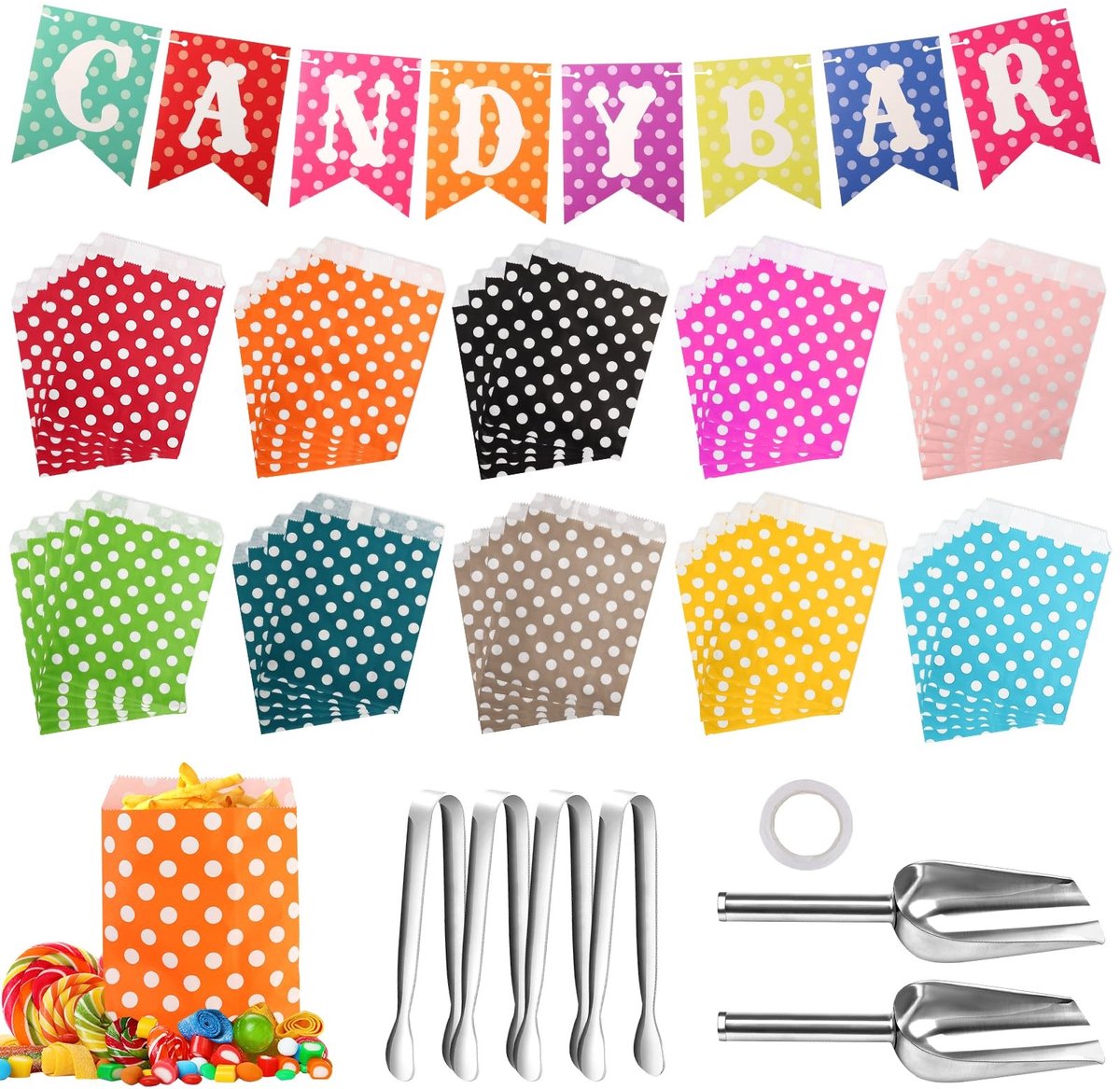 Solidchoice - 107-delige Candy Bar Accessoires Set voor Feesten
