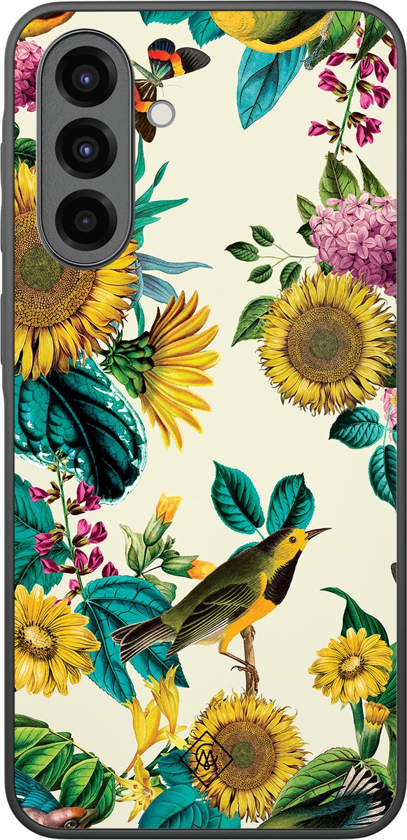 Casimoda® hoesje - Geschikt voor Samsung Galaxy A37 - Zonnebloemen / Bloemen - Zwart TPU Backcover - Bloemen - Multi