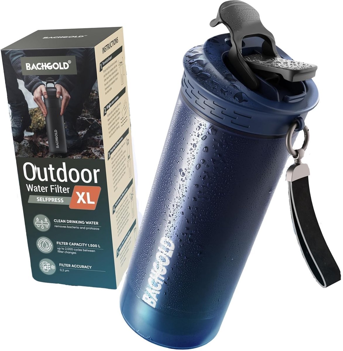 Solidchoice - Professionele Outdoor Waterfilterfles XL 800 ml