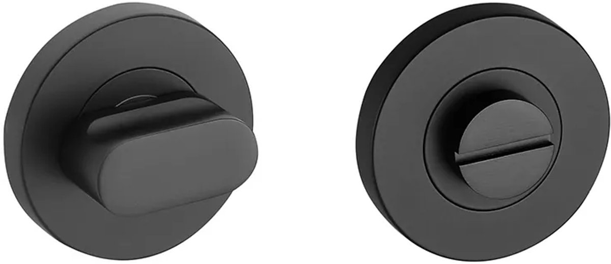 Rozet met toilet / badkamersluiting 53,5x8,5 mm mat zwart PVD gecoat