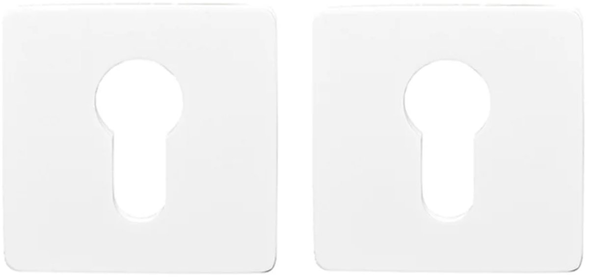 Cilinderrozet vierkant 55x3mm ultra dunne rozet van 3mm mat wit PVD gecoat