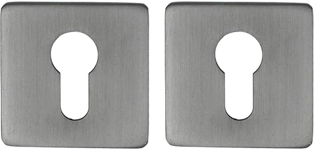 Cilinderrozet vierkant 55x3mm ultra dunne rozet van 3mm gun metal PVD gecoat