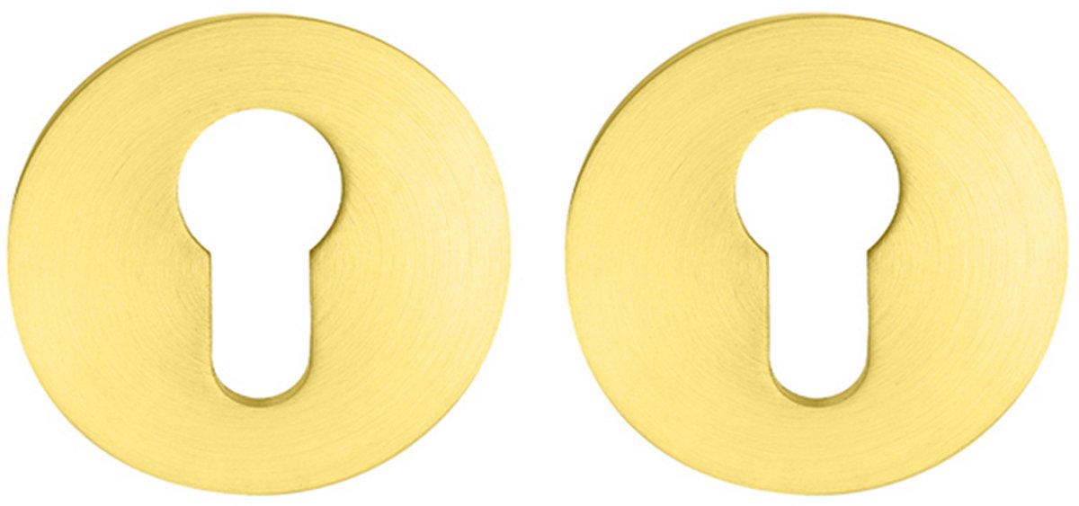 Cilinderrozet rond 55x3 mm ultra dunne rozet van 3mm geborsteld messing PVD gecoat