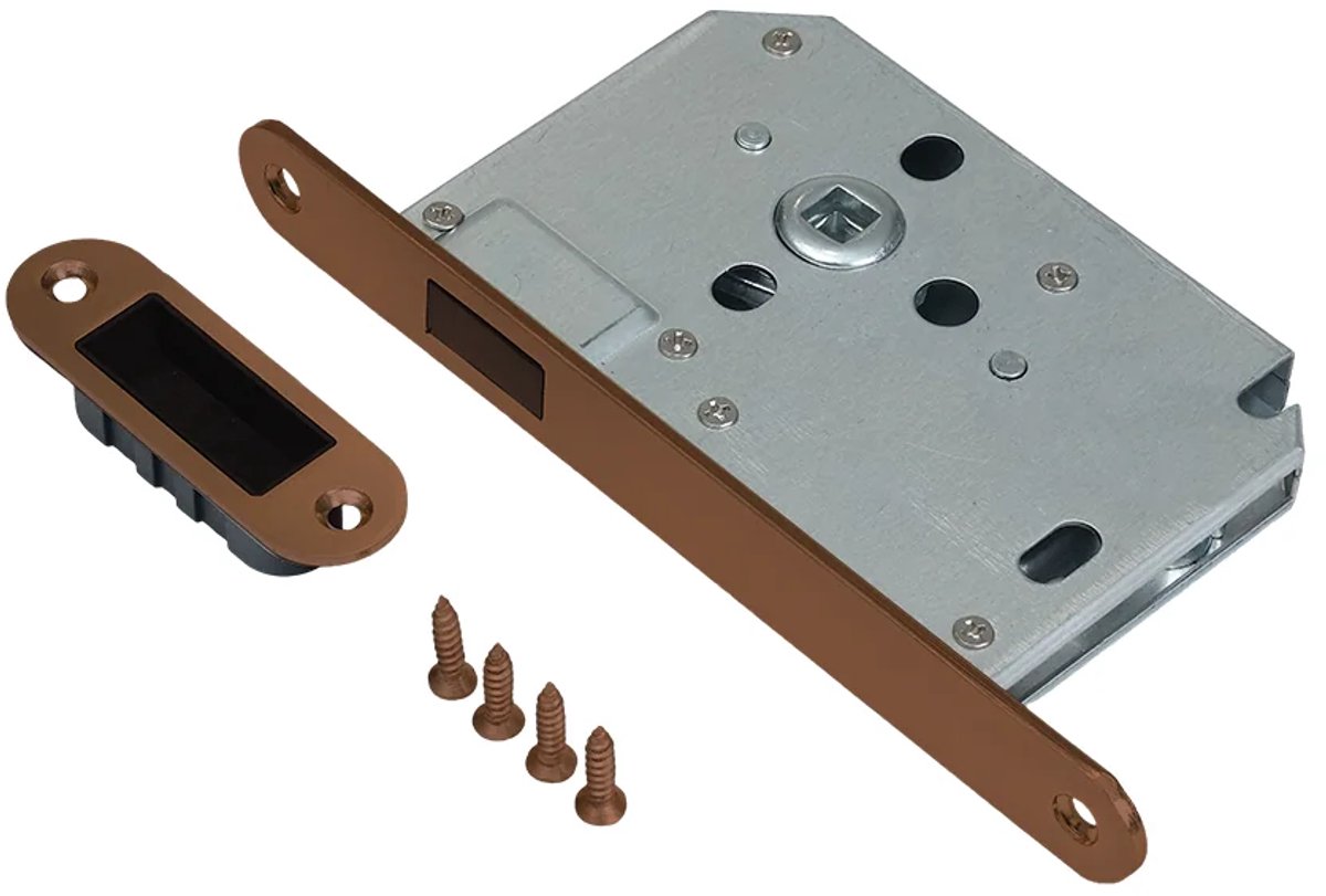Magneet loopslot met voorplaat en sluitkom geborsteld brons PVD gecoat
