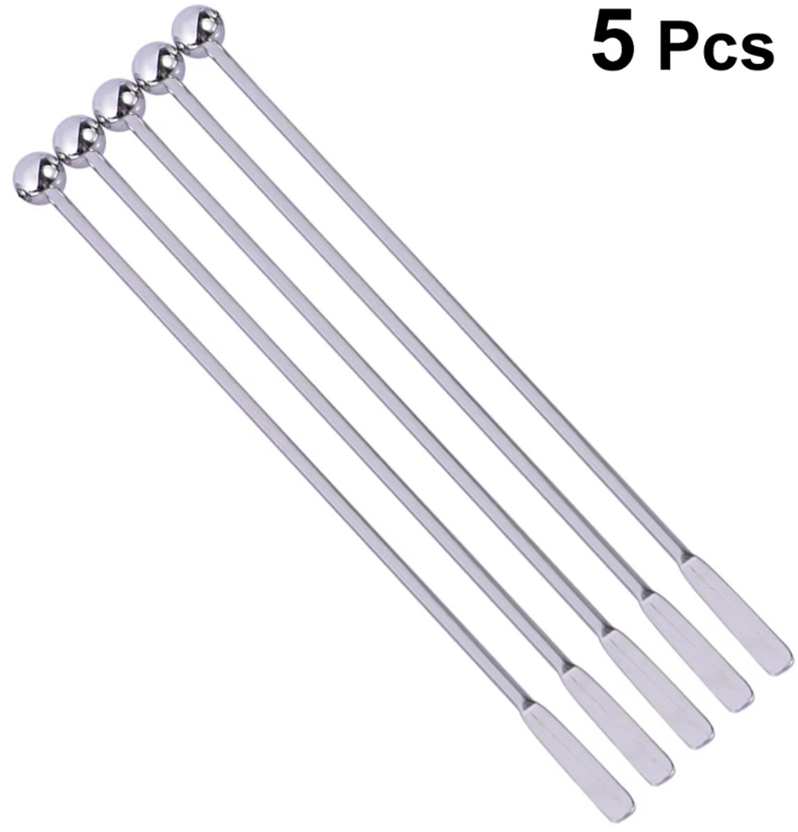 Actie4you® - RVS Roerstaafjes - Roestvrij staal - 5 stuks- 19cm -Koffie – Thee - Cocktail Roerstokjes – Zilver RVS